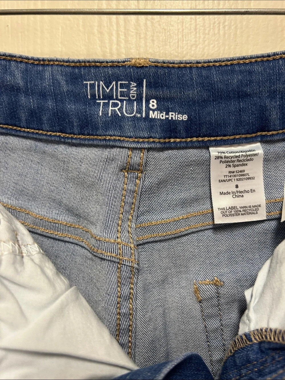 Time and Tru Light Blue Rolled Hem Bermuda Shorts